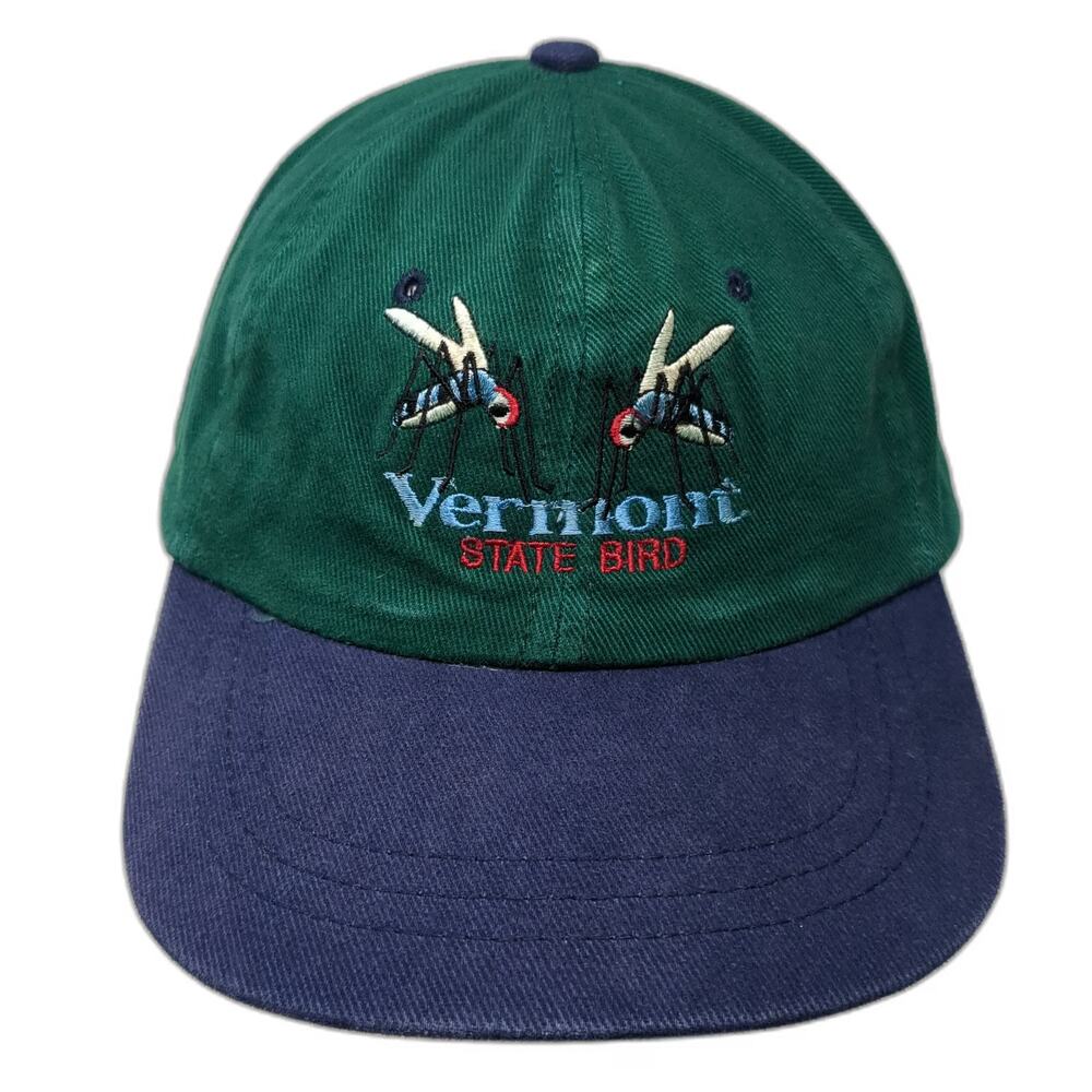 Royal Baseball Cap Green Blue One Size Strapback Vermont State Bird Mosquito hat